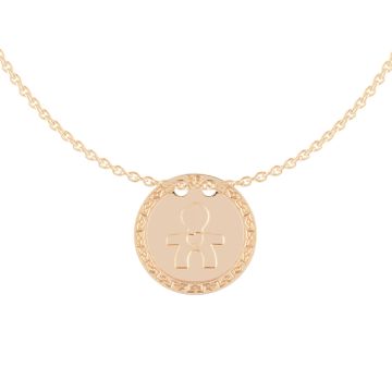 My Life gold necklace with Child symbol