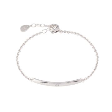 Jolie bracelet in silver with central rigid and diamond
