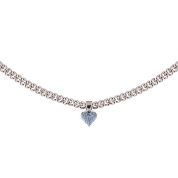 Collana Jolie in argento con cuore grande con microdiamanti