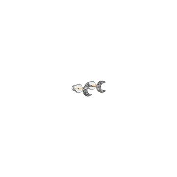 Orecchini Jolie copriforo in argento con luna rivestita di polvere di diamanti