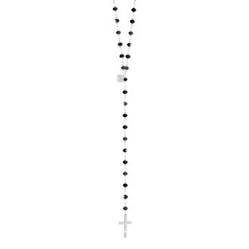 Collana Pepite modello rosario in argento con pietre e  ciondolo croce