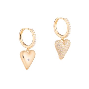 My World earrings with pendant heart and zircons