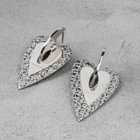 Orecchini Femme con due cuori pendenti diamantati
