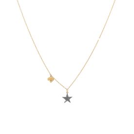 Collana Jolie in oro con stella pendente rivestita in polvere di diamanti