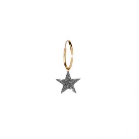 Orecchini Jolie a cerchio in oro con pendente a stella rivestita di polvere di diamanti
