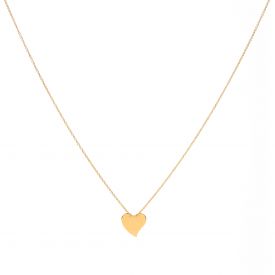 Collana MyWorld in oro 9kt con cuore pendente e frase incisa