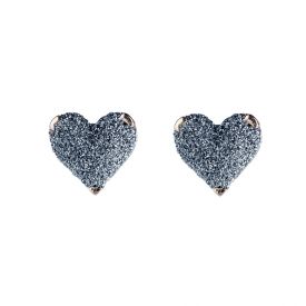 Orecchini Jolie copriforo con cuore grande con microdiamanti