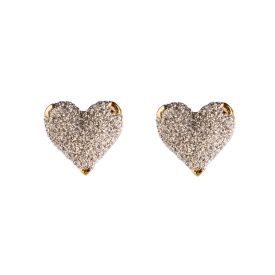 Orecchini Jolie copriforo con cuore grande con microdiamanti