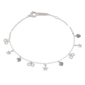 Bracciale Jolie in argento con 3 elementi rivestiti di polvere di diamanti