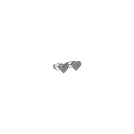 Orecchini Jolie copriforo in argento con cuore rivestito di polvere di diamanti
