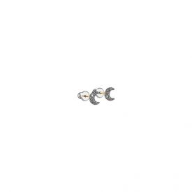 Orecchini Jolie copriforo in argento con luna rivestita di polvere di diamanti