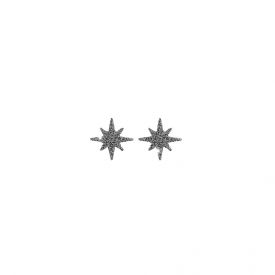 Orecchini Jolie copriforo in argento con stella rivestita di polvere di diamanti