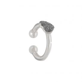 Mono orecchino cuff Jolie con cuore con microdiamanti