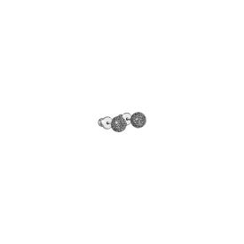 Orecchini Jolie copriforo in argento con sfera grande rivestita di polvere di diamanti